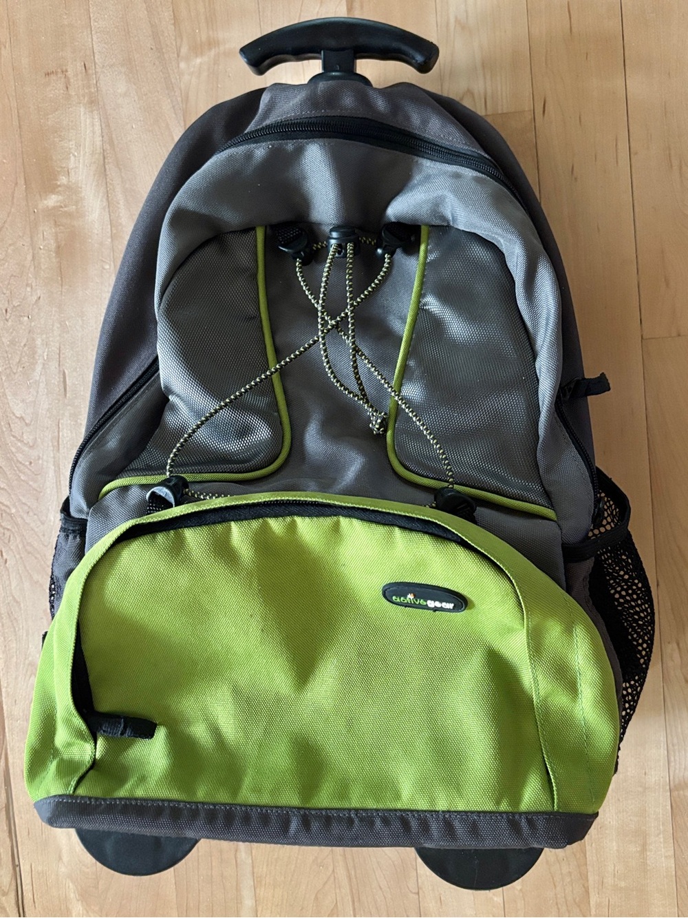 Fisher Price Active Gear Rolling Backpack Travel Bag Lime Green and Black